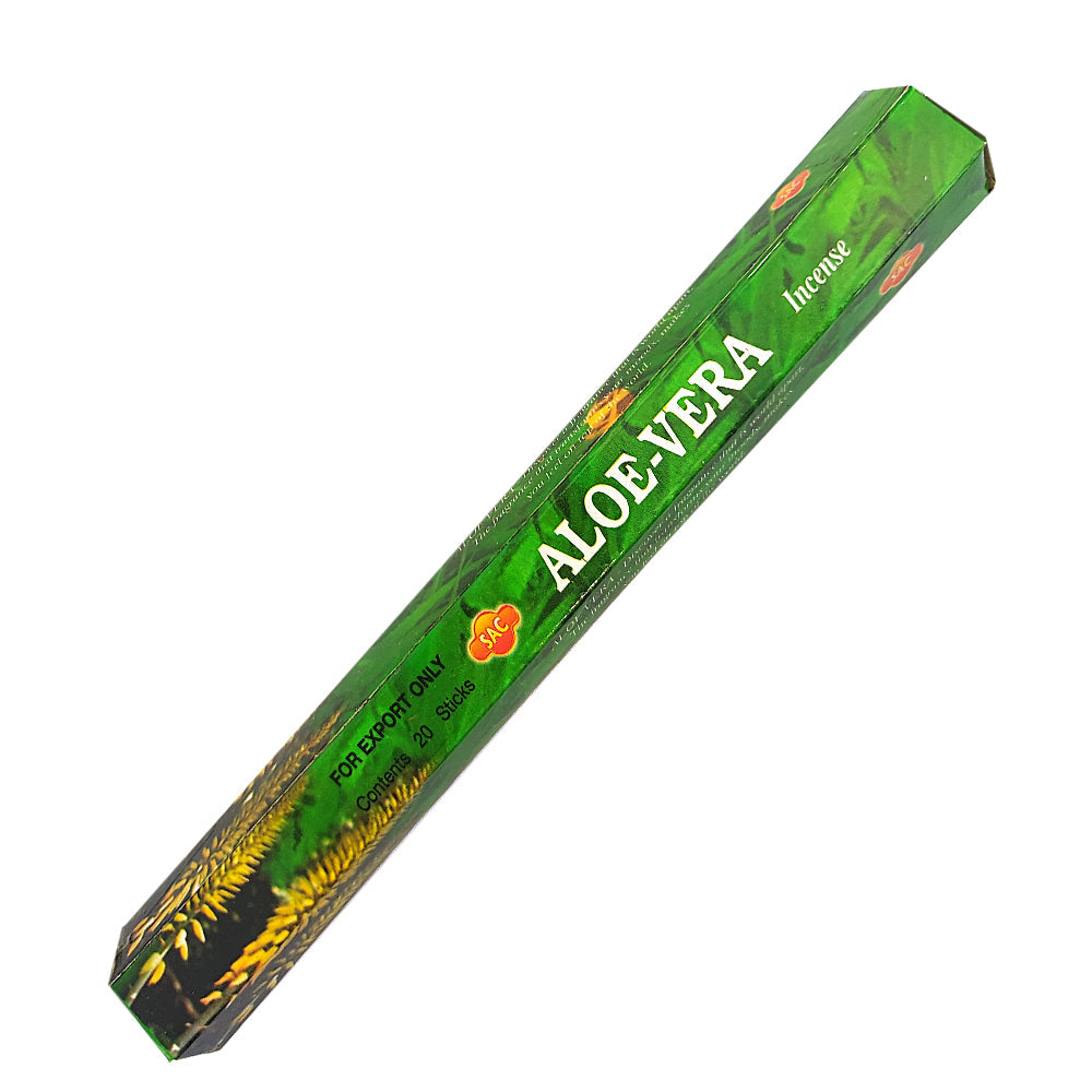 SAC Aloe Vera incense stick packaging on a white background