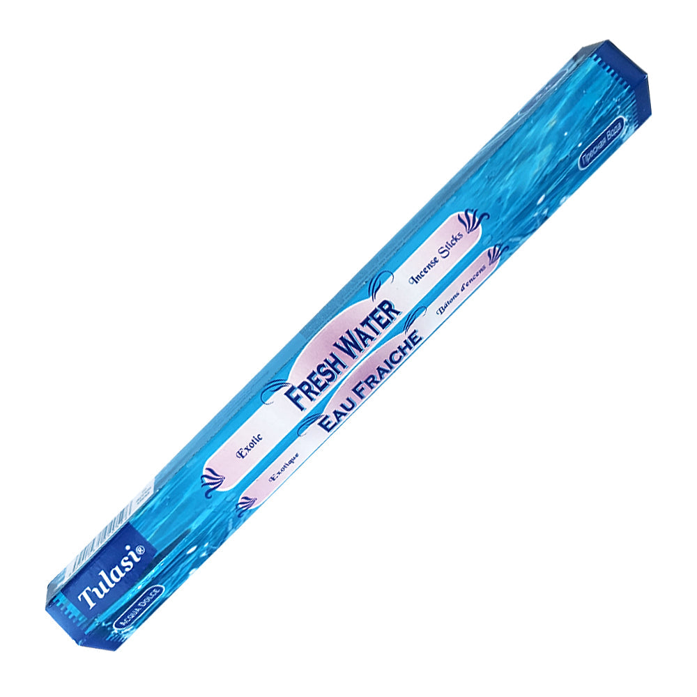 Tulasi Fresh Water incense stick box on a white background