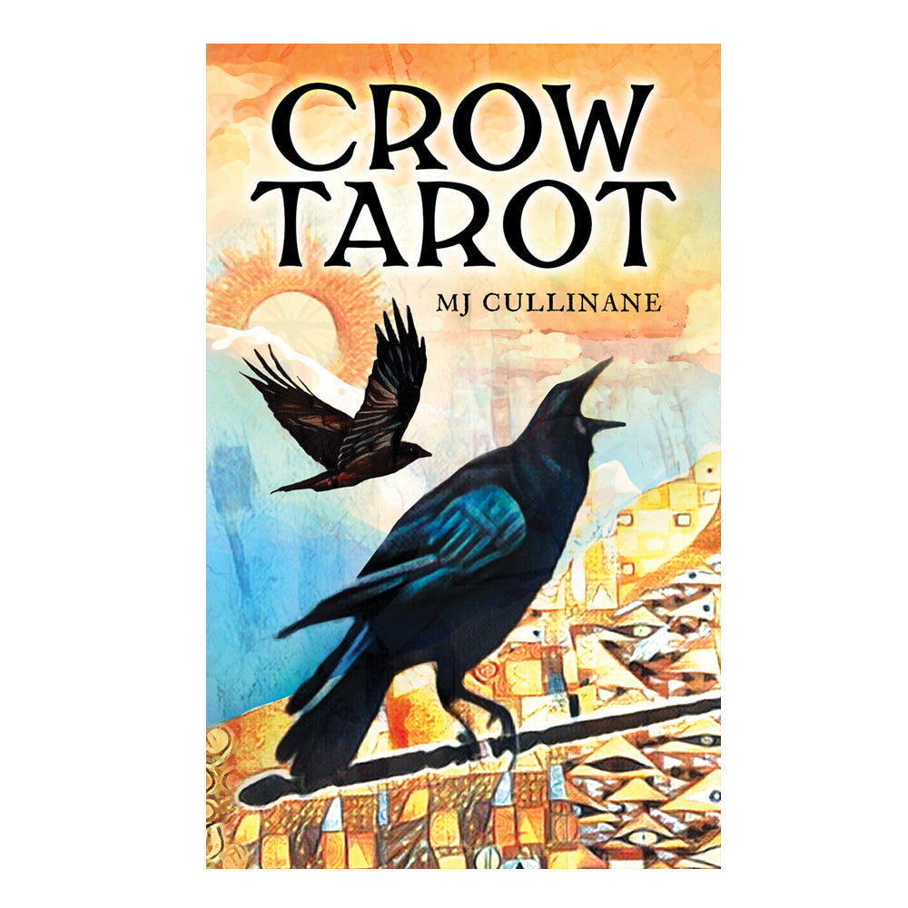 Book cover of 'Crow Tarot' by MJ Cullinane with a stylized illustration of a crow.