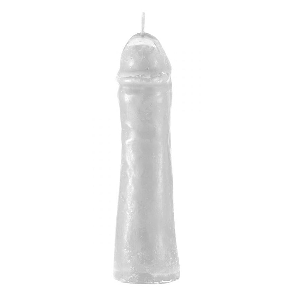 White candle in the shape of a penis.