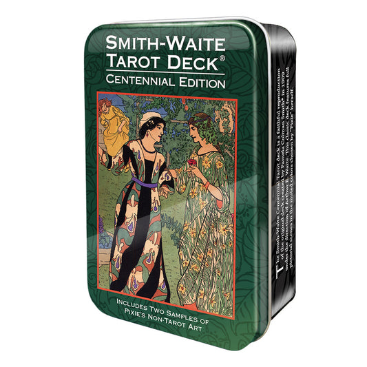 Smith-Waite Tarot Deck Centennial Edition packaging with two women in a decorative frame.